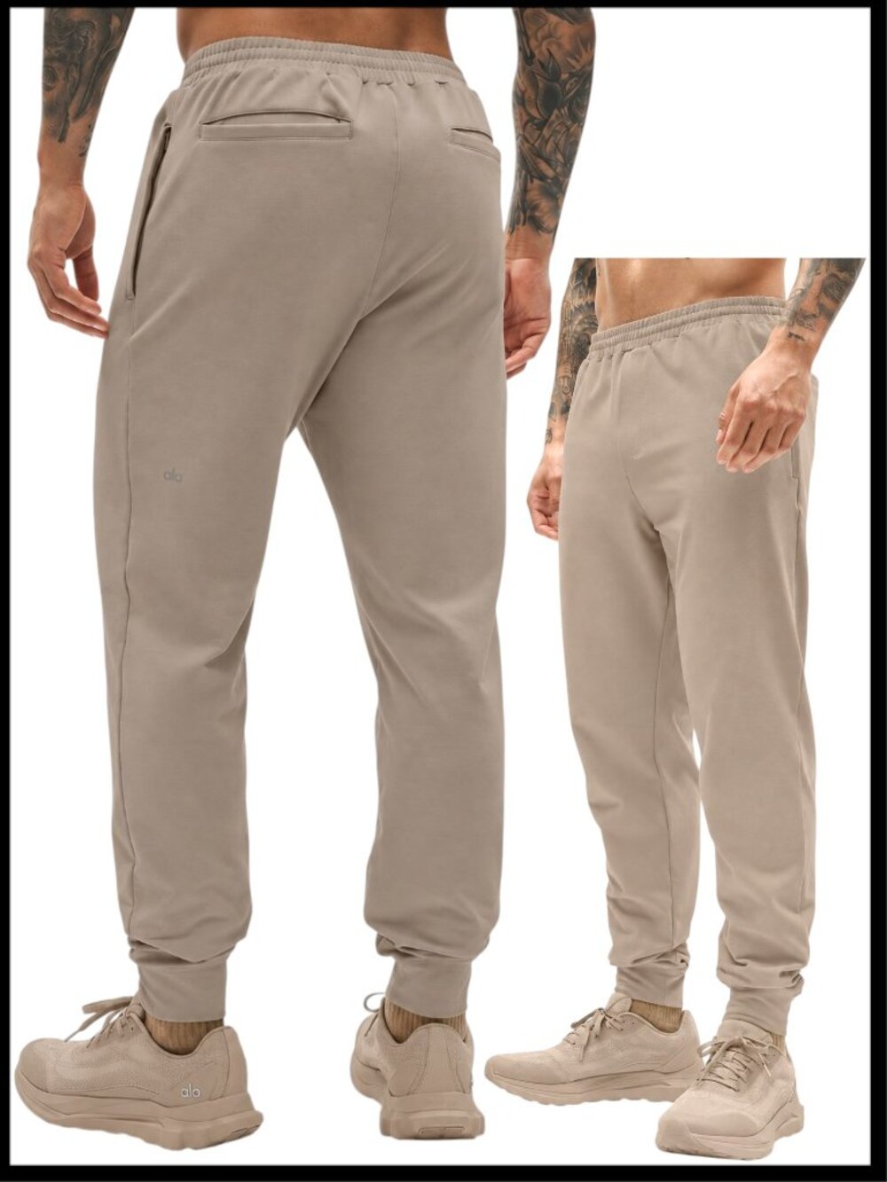 Alo Yoga Conquer Max Performance Jogger Gravel Beige Tan Tapered M
